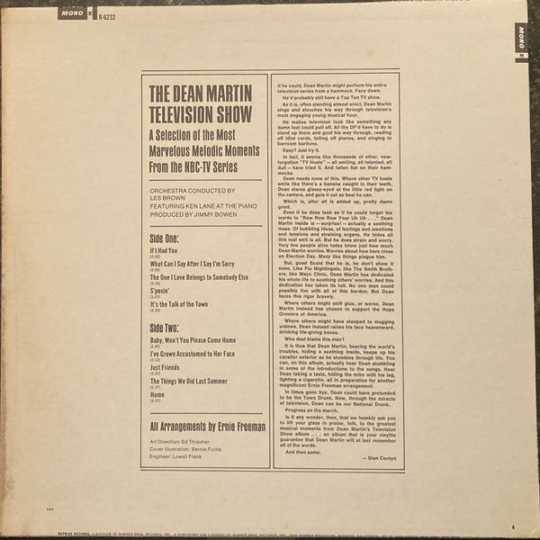 Martin, Dean - The Dean Martin TV Show (VG) (Vinyl LP)