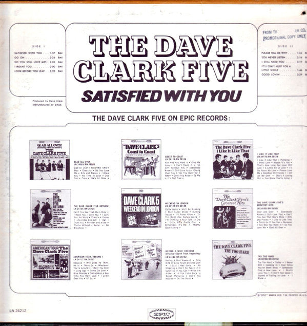 Clark, Dave Five - Satisfied With You (Vinyl, VG) (Vinyl LP)