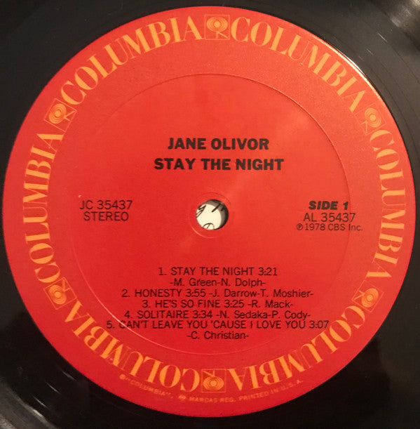 Olivor, Jane - Stay The Night (VG) (Vinyl LP)