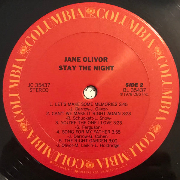 Olivor, Jane - Stay The Night (VG) (Vinyl LP)