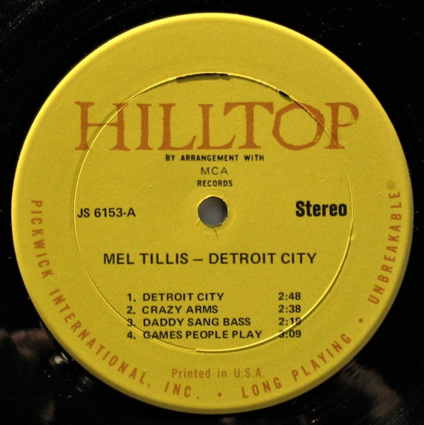Tillis, Mel - Detroit City (VG+) (Vinyl LP)