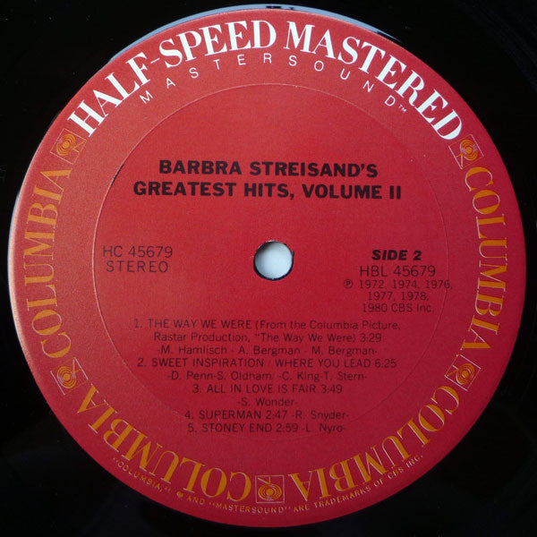 Streisand, Barbra - Barbra Streisand's Greatest Hits, Volume II (Vinyl, NM or M-) (Vinyl LP)