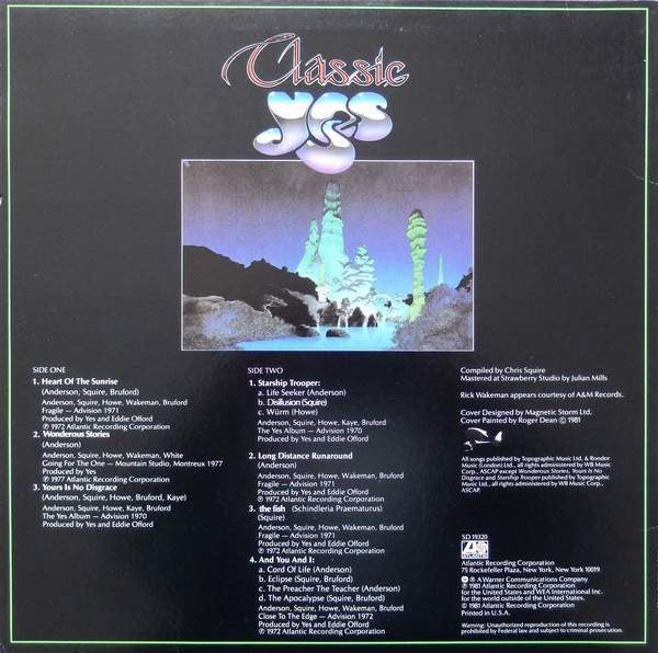 Yes - Classic Yes (Vinyl, NM or M-) (Vinyl LP)