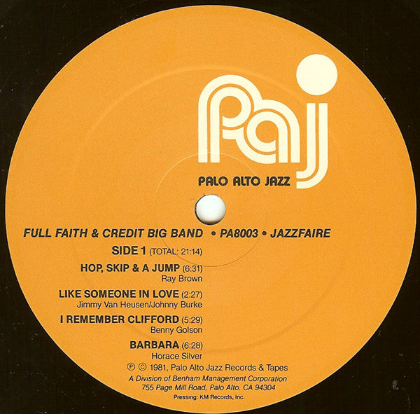 Full Faith & Credit Big Band With Madeline Eastman - Jazzfaire (VG+) (Vinyl LP)