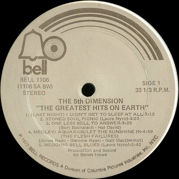 5th Dimension - The Greatest Hits On Earth (Vinyl, VG+) (Vinyl LP)