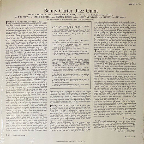 Carter, Benny - Jazz Giant (Vinyl, VG+) (Vinyl LP)