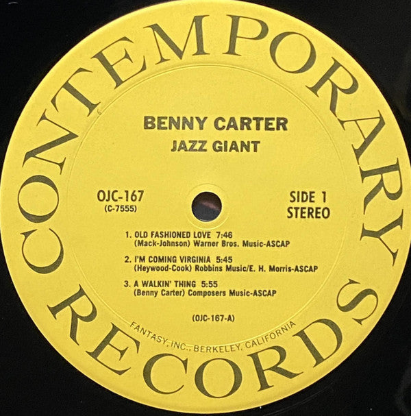 Carter, Benny - Jazz Giant (Vinyl, VG+) (Vinyl LP)