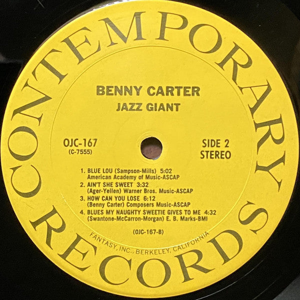 Carter, Benny - Jazz Giant (Vinyl, VG+) (Vinyl LP)