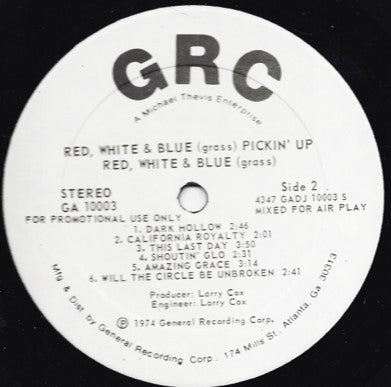 Red, White & Blue (Grass) - Pickin' Up (Vinyl, VG+) (Vinyl LP)