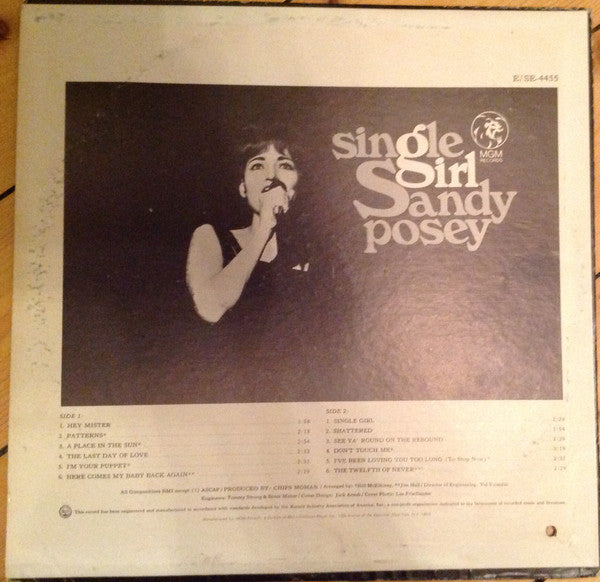 Posey, Sandy - Single Girl (Vinyl, VG) (Vinyl LP)