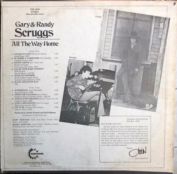 Scruggs, Gary & Randy - All The Way Home (VG+) (Vinyl LP)