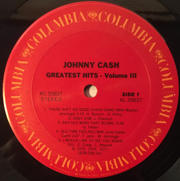 Cash, Johnny - Greatest Hits Volume 3 (Vinyl, VG+) (Vinyl LP)
