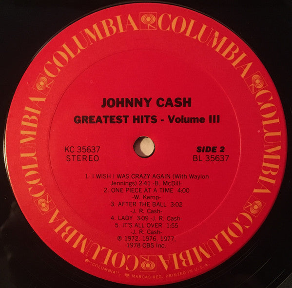 Cash, Johnny - Greatest Hits Volume 3 (Vinyl, VG+) (Vinyl LP)