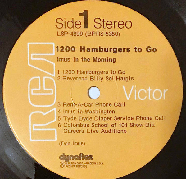 Imus In The Morning - 1200 Hamburgers To Go (VG+) (Vinyl LP)