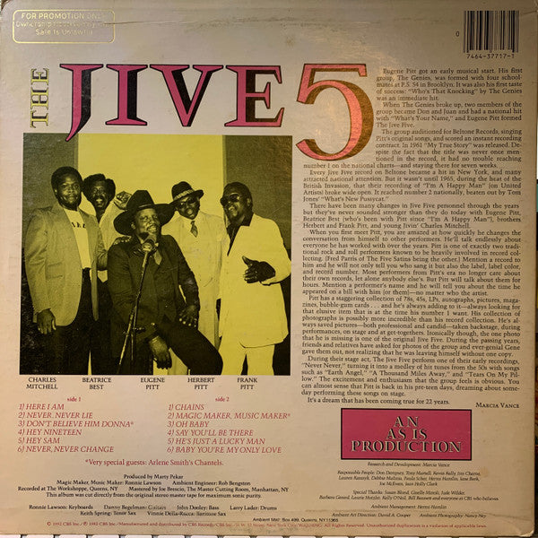 Jive 5 Featuring Eugene Pitt - Here We Are! (VG+) (Vinyl LP)