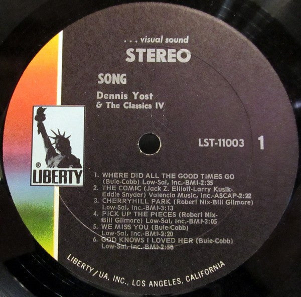 Yost, Dennis & the Classics IV - Song (VG, 1970) (Vinyl LP)