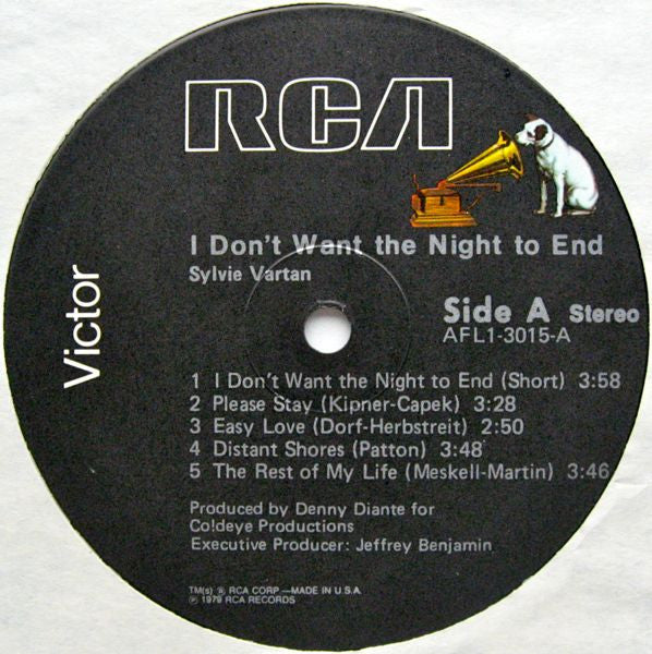 Vartan, Sylvie - I Don't Want The Night To End (VG+) (Vinyl LP)