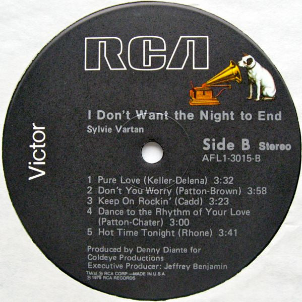 Vartan, Sylvie - I Don't Want The Night To End (VG+) (Vinyl LP)
