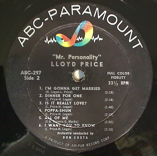 Price, Lloyd - Mr. "Personality" (VG) (Vinyl LP)