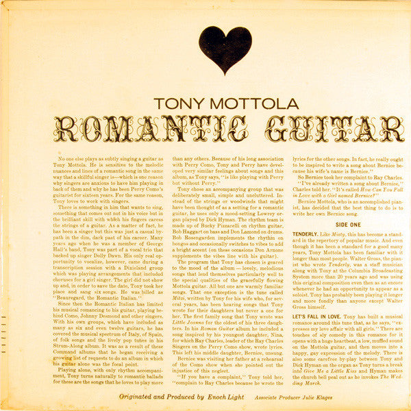 Mottola, Tony - Romantic Guitar (VG+) (Vinyl LP)