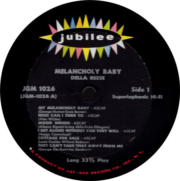 Reese, Della - Melancholy Baby (VG+) (Vinyl LP)
