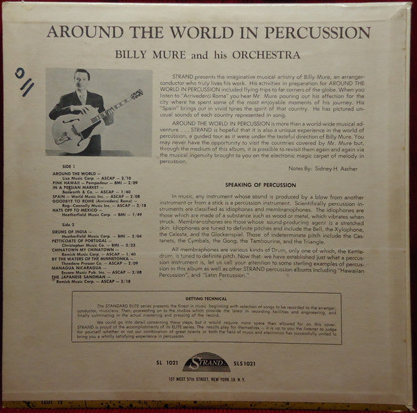 Mure, Billy & His Orchestra - Around The World In Percussion (VG) (Vinyl LP)