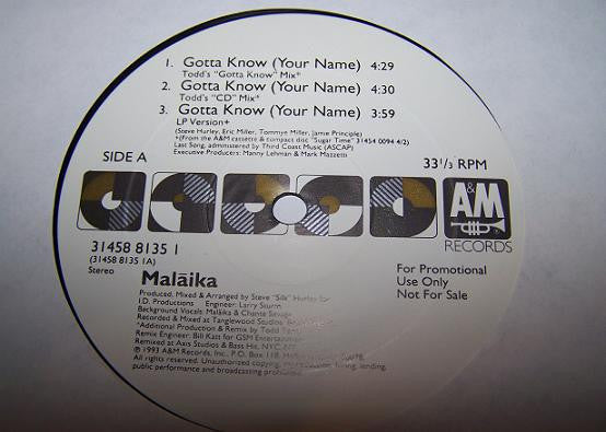 Malaika - Gotta Know (Your Name) (VG+) (Vinyl LP)