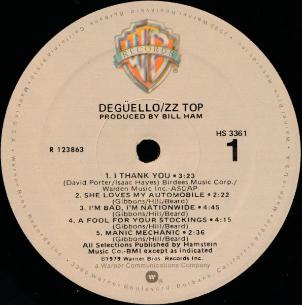ZZ Top - Degüello (Vinyl, VG+) (Vinyl LP)