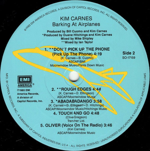 Carnes, Kim - Barking At Airplanes (VG+) (Vinyl LP)