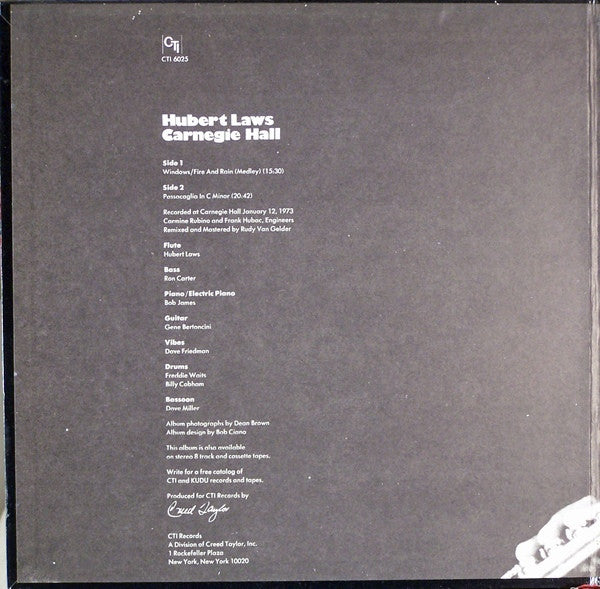 Laws, Hubert - Carnegie Hall (VG+) (Vinyl LP)