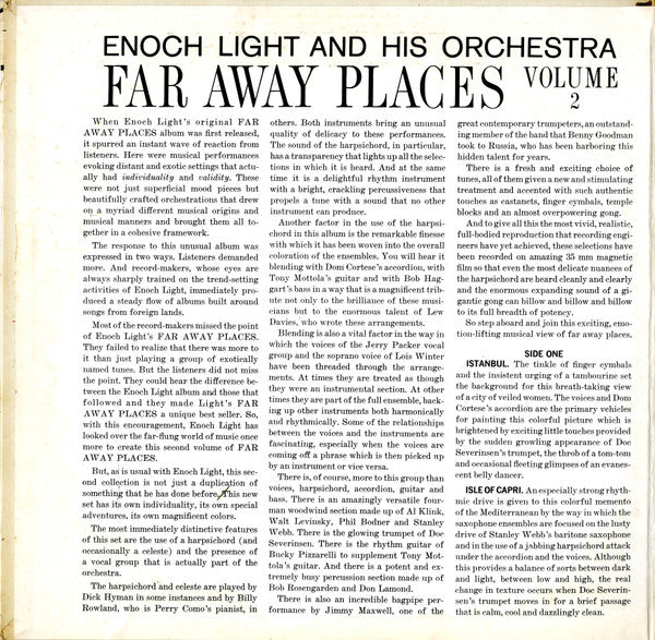 Enoch Light And His Orchestra - Far Away Places Volume 2 (VG+) (Vinyl LP)