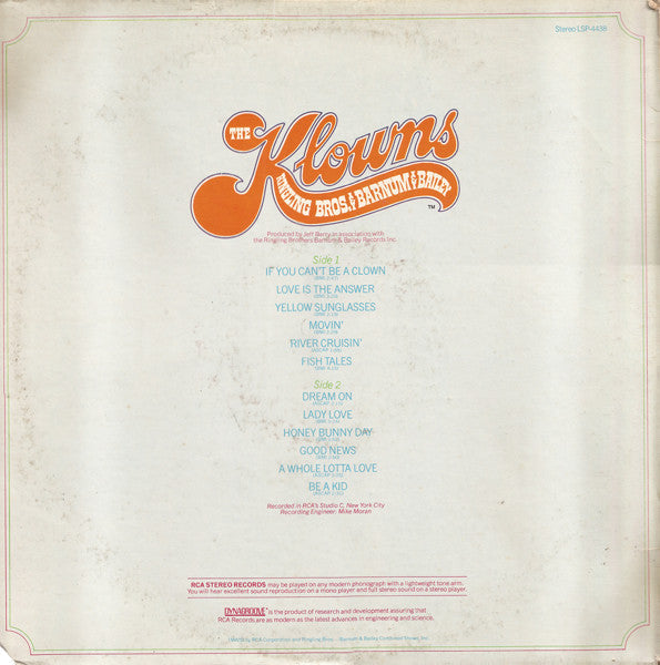 Klowns - Ringling Bros & Barnum & Bailey (VG+) (Vinyl LP)
