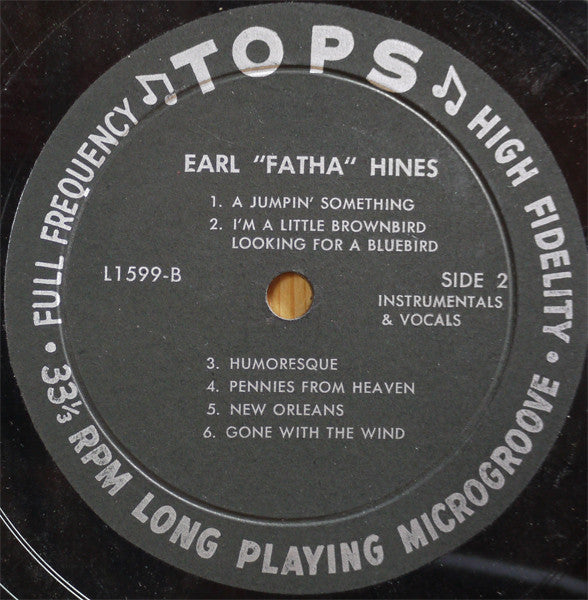Hines, Earl "Fatha" - The Incomparable Earl "Fatha" Hines (Vinyl, VG) (Vinyl LP)