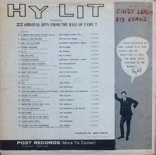 Various - Hy Lit Presents 22 Original Hits From The Hall Of Fame!! (VG) (Vinyl LP)