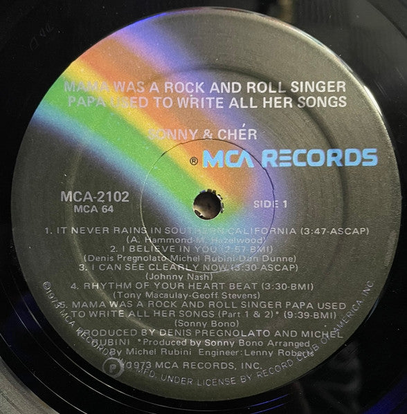 Sonny & Cher - Mama Was A Rock And Roll Singer Papa Used To Write All Her Songs (VG+) (Vinyl LP)