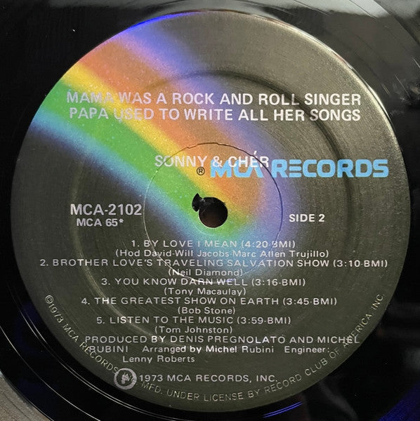 Sonny & Cher - Mama Was A Rock And Roll Singer Papa Used To Write All Her Songs (VG+) (Vinyl LP)