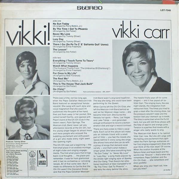 Vikki Carr - Vikki! (VG) (Vinyl LP)