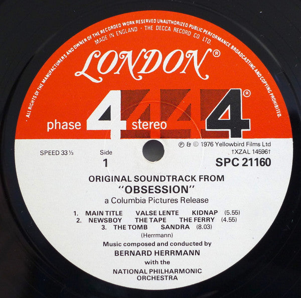 Obsession (The Original Soundtrack Recording) (NM or M-) (Vinyl LP)