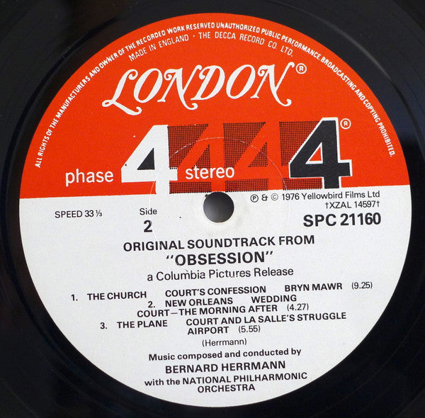 Obsession (The Original Soundtrack Recording) (NM or M-) (Vinyl LP)
