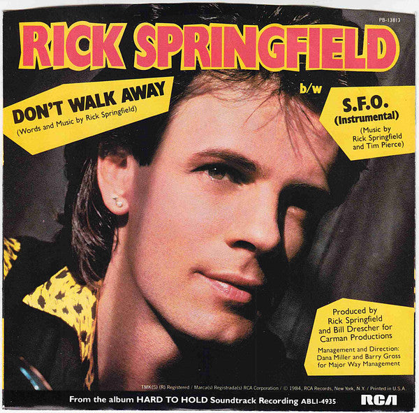 Springfield, Rick - Don't Walk Away (VG+) (Vinyl LP)