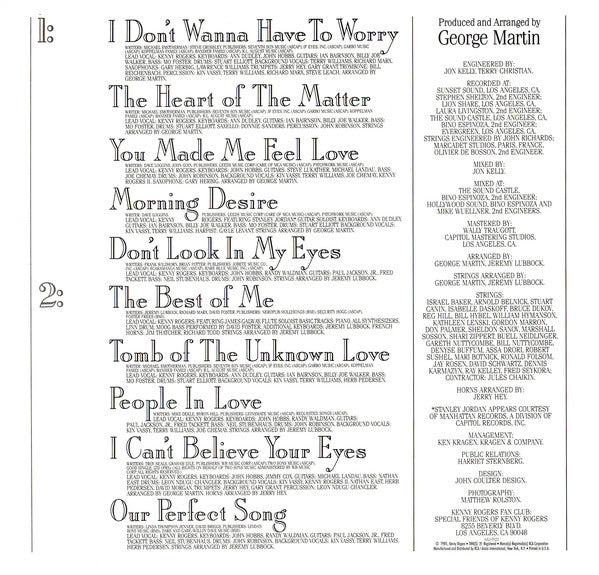Rogers, Kenny - The Heart Of The Matter (Vinyl, VG+) (Vinyl LP)