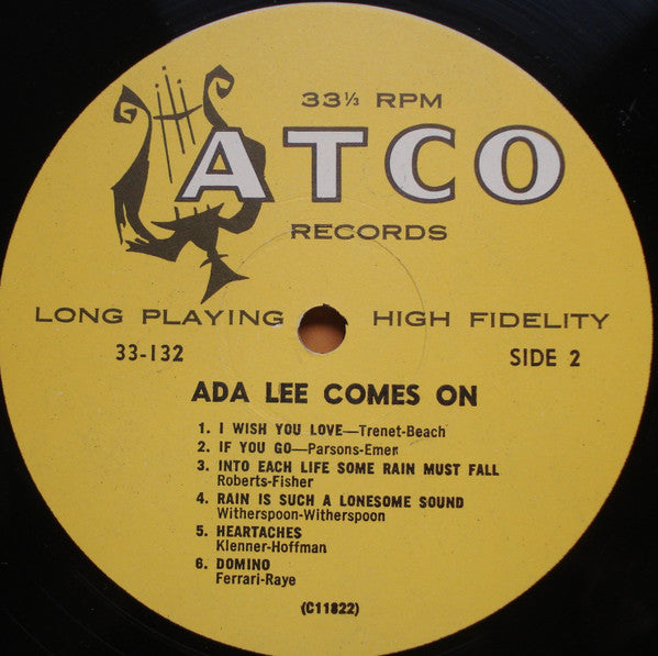 Lee, Ada - Comes On! (VG) (Vinyl LP)