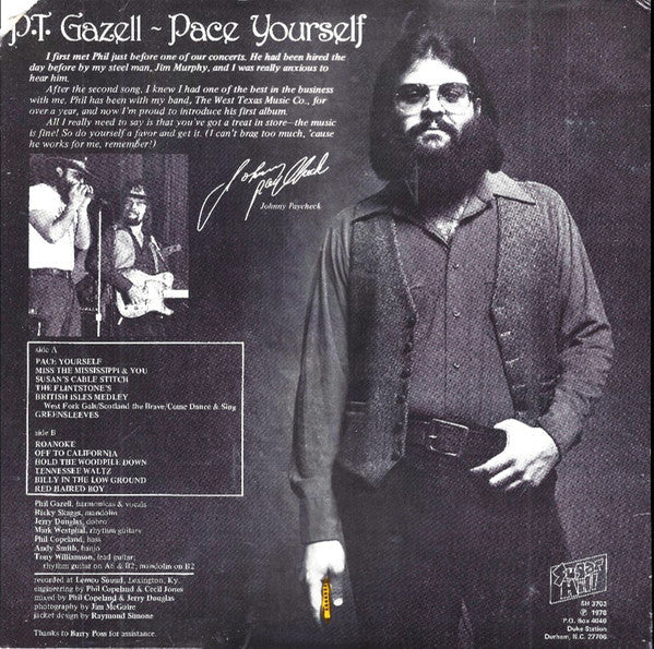 Gazell, P.T. - Pace Yourself (VG+) (Vinyl LP)