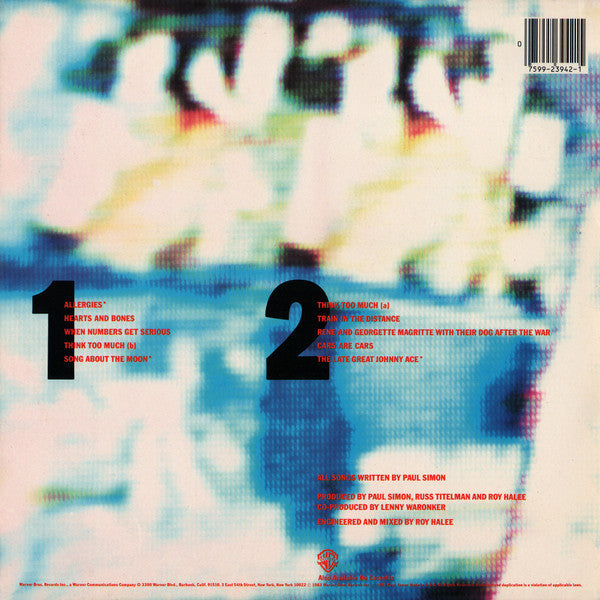 Simon, Paul - Hearts And Bones (Vinyl, VG+) (Vinyl LP)