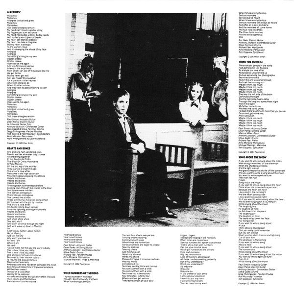 Simon, Paul - Hearts And Bones (Vinyl, VG+) (Vinyl LP)