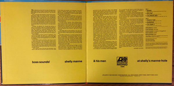Manne, Shelly & His Men - Boss Sounds! (Vinyl, VG+) (Vinyl LP)