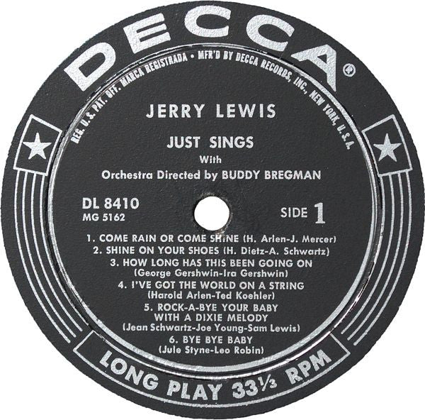 Lewis, Jerry - Just Sings (VG) (Vinyl LP)