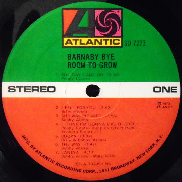Barnaby Bye - Room To Grow (VG+) (Vinyl LP)