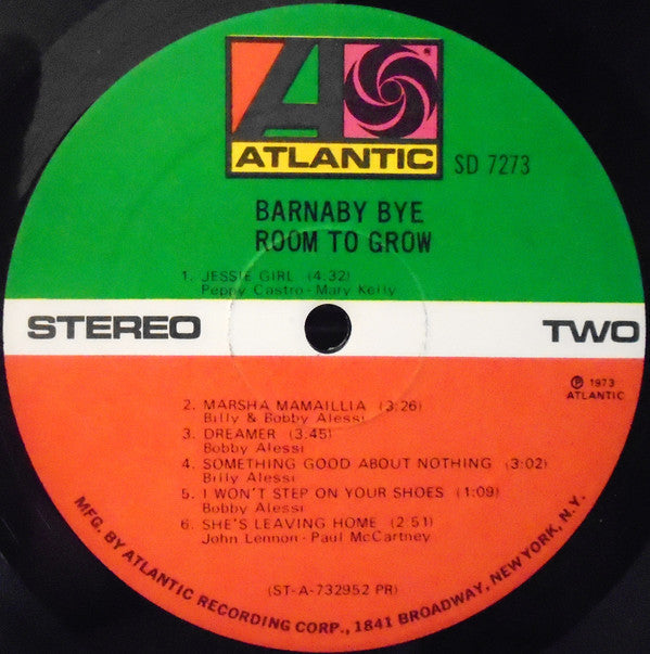 Barnaby Bye - Room To Grow (VG+) (Vinyl LP)