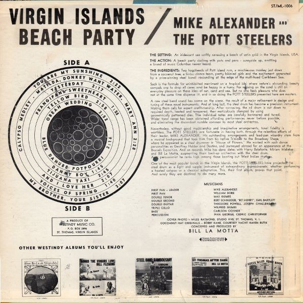 Alexander, Mike And The Pott Steelers - Virgin Islands Beach Party (M) (Vinyl LP)